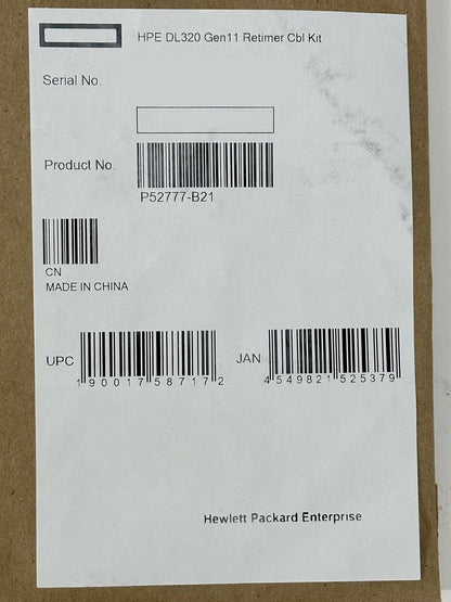 HPE ProLiant DL320 Gen11 NVMe Retimer Expander Card Cable Kit P52777-B21