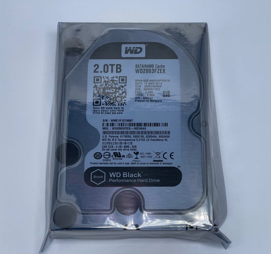 WD WD2003FZEX Black 2 TB 3.5" SATA 64 MB Cache 7200 RPM Hard Drive