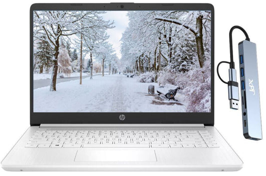 New HP Laptop 14" HD Intel 4-Core N4120 4GB 192GB Webcam Office USB HUB Win 11