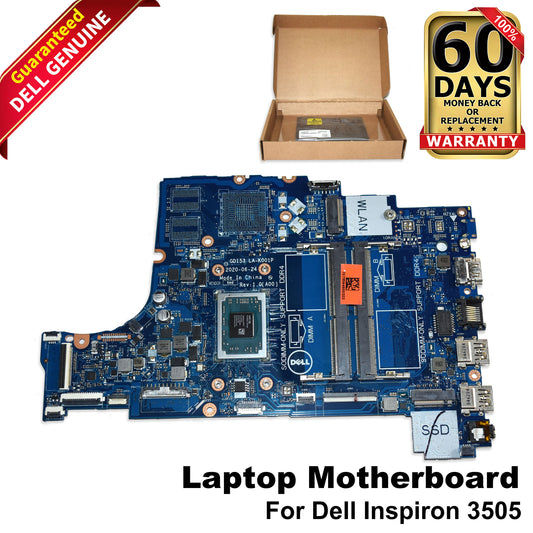 Dell Inspiron 3505 Motherboard AMD Athlon Silver 3050U Dual Core LA-K001P P92W5