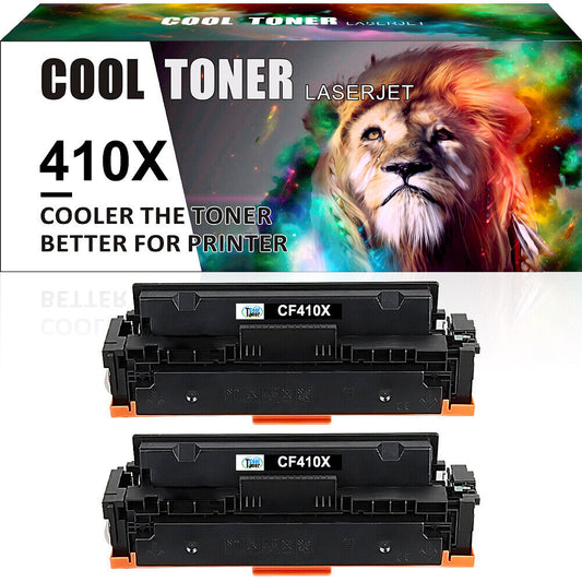 2x Toner Compatible with HP CF410X 410X Color LaserJet Pro MFP M477fnw M452dn