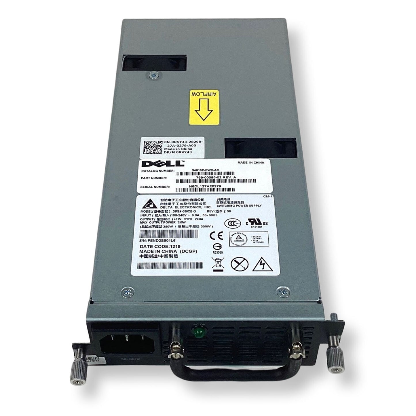 Dell Force10 S4810P DPSN-350CB G Server Power Supply 350W RVY43 0RVY43 CN-0RVY43