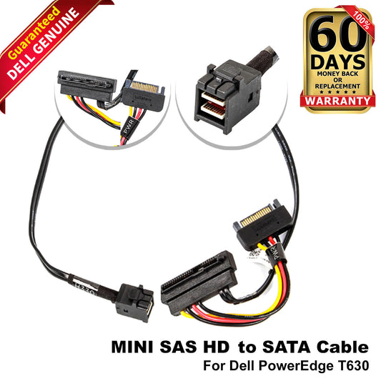 Lot 2 Dell PowerEdge T630 18.5" Mini-SAS HD SFF-8643 to SFF-8482 SAS SATA Cable (NOT FOR HOME PC)