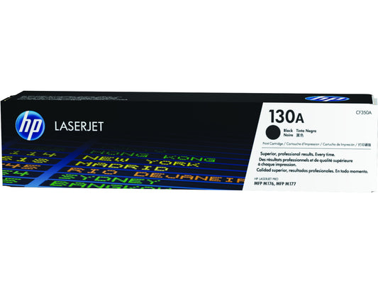HP 130A Black Original LaserJet Toner Cartridge, ~1,300 pages, CF350A