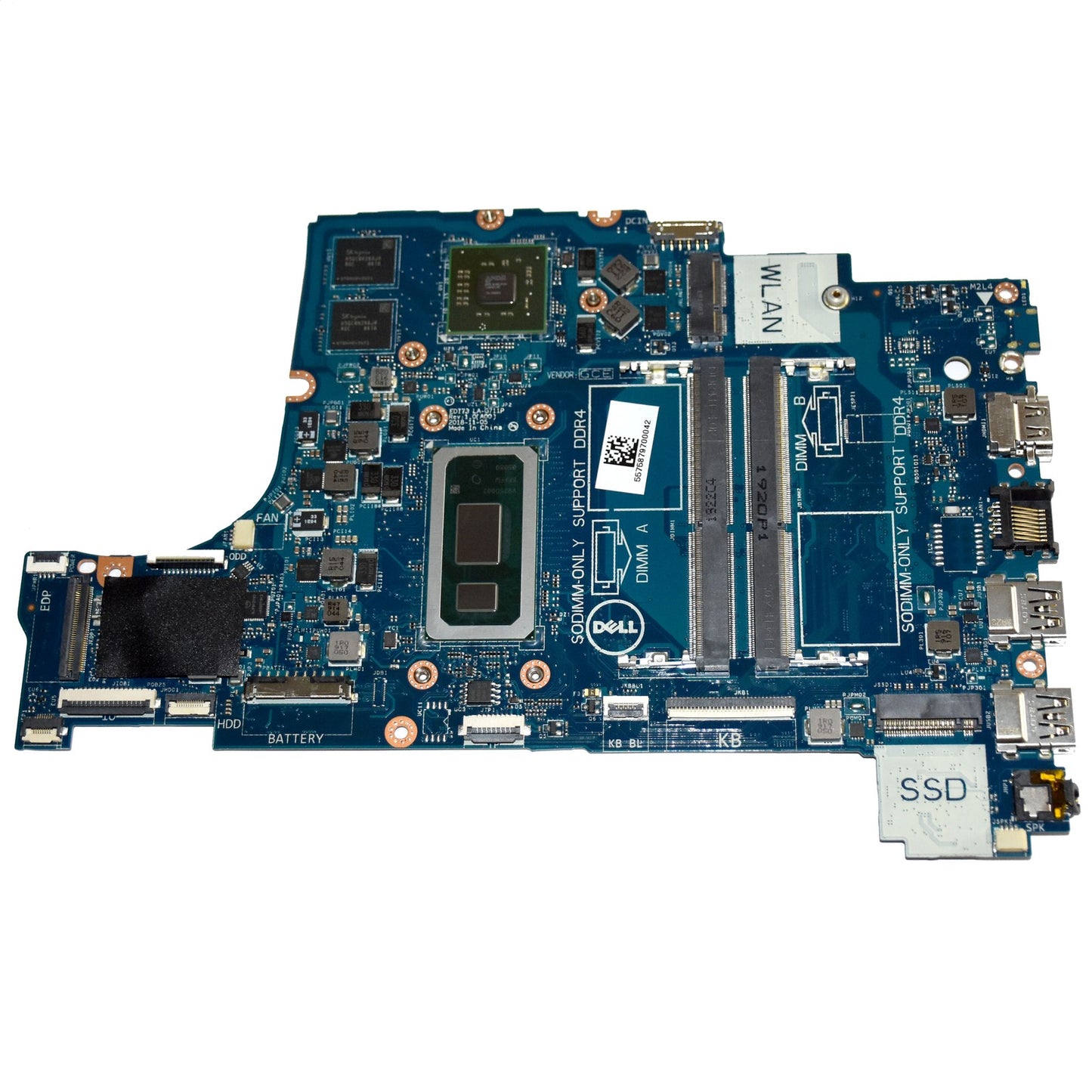Dell Inspiron 17 3780 Motherboard i7-8565U 4-Core AMD Radeon 520 LA-G711P WTTRR