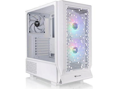 Ceres 330 TG ARGB Snow Mid Tower E-ATX Case Supports Hidden-Connector Motherboar