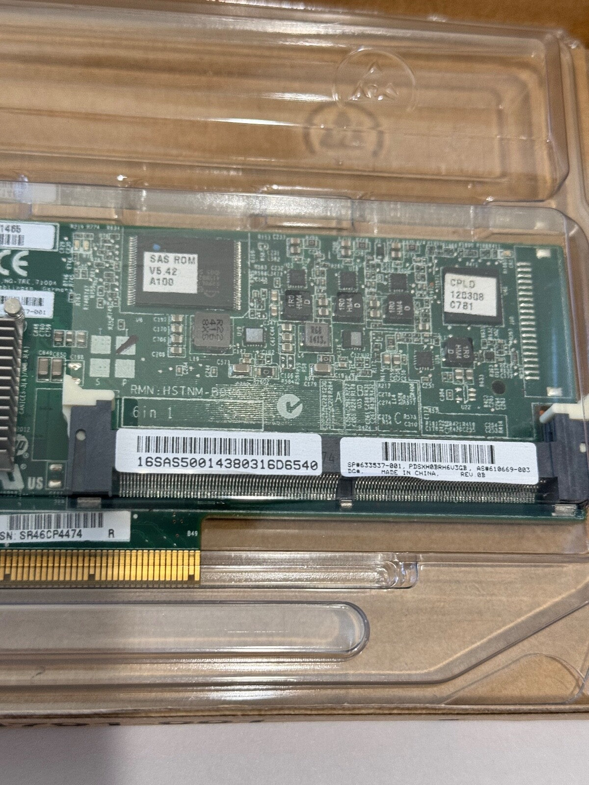 HP 633537-001 P222 FBWC 1-Port PCI-E SAS RAID Controller w/out cache LP (NOT FOR HOME PC)