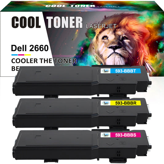 3x Hi-Yield Color C2660 Laser Toner Compatible for Dell C2660dn C2665dnf Printer