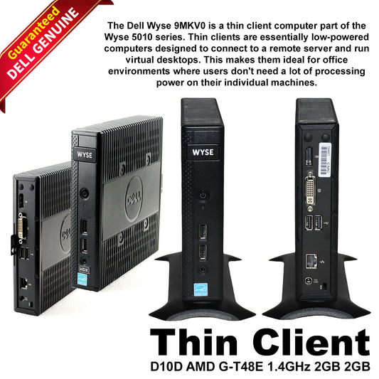 Dell Wyse 5010 Thin Client D10D AMD G-T48E 1.4GHz 2GB 2GB Flash ThinOS 8.6 RJ45
