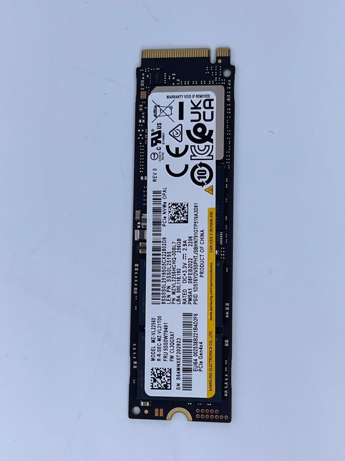 Lenovo Samsung PM9A1 MZVL2256HCHQ-00BL7 256GB SSD PCIe Gen4x4 NVMe M.2 2280 80mm