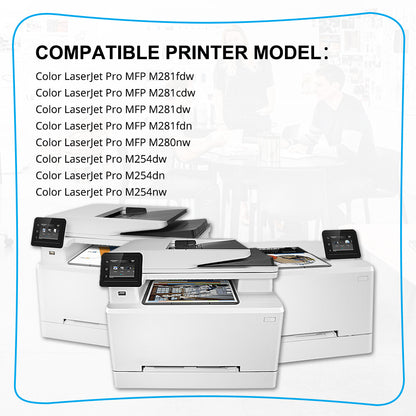4x 202X CF500X 202A Toner Cartridge For HP Color LaserJet M281cdw M254dw Printer