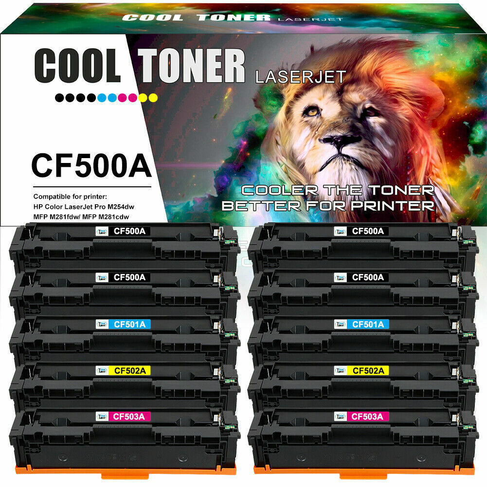 10 CF500A Toner Compatible with HP 202A Color LaserJet MFP M254dw M254dn M281fdw