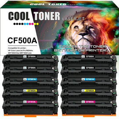10 CF500A Toner Compatible with HP 202A Color LaserJet MFP M254dw M254dn M281fdw