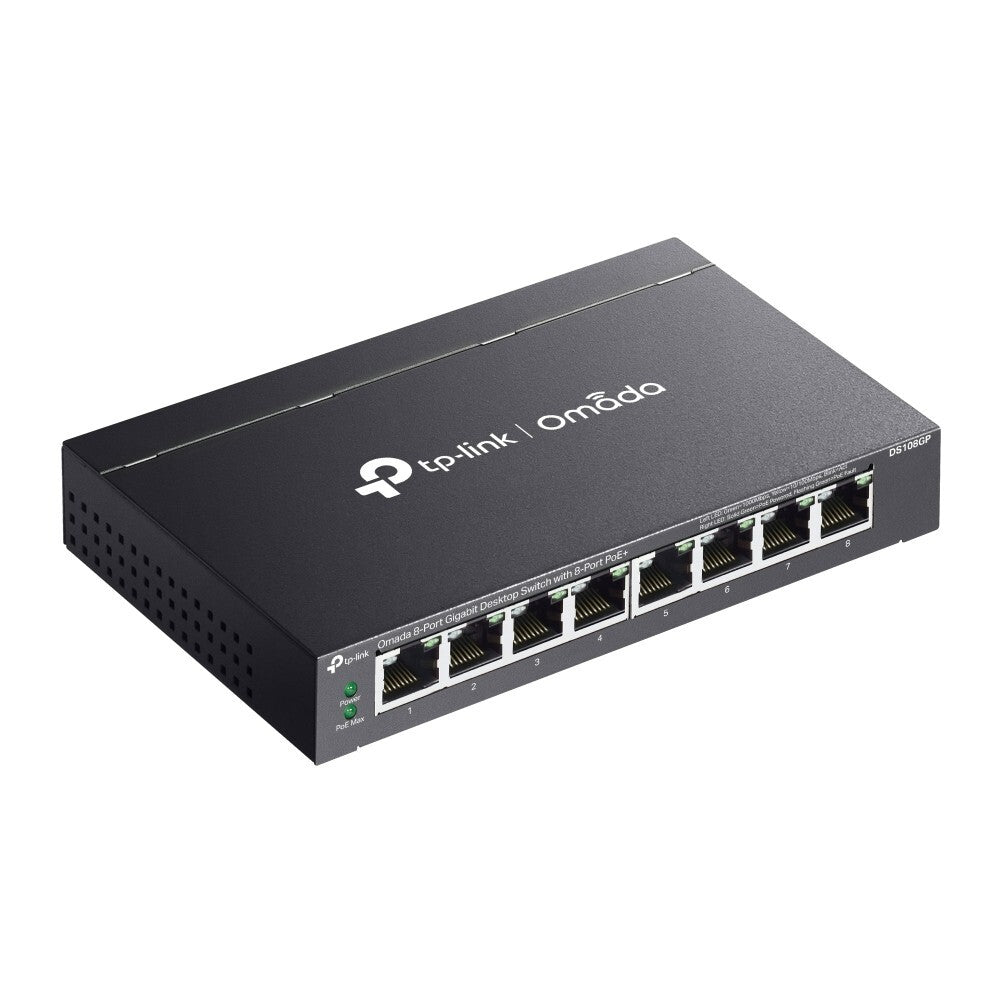TP-Link DS108GP | Omada 8-Port 1000Mbps Gigabit Unmanaged Switch | 8* PoE+ Port