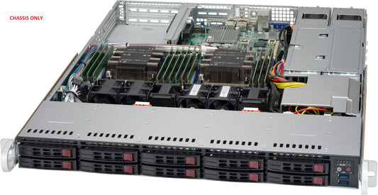 Supermicro CSE-116AC2-R706WB2 1U WIO Chassis w/ Redundant 750W Pws (24 Pin PDB)