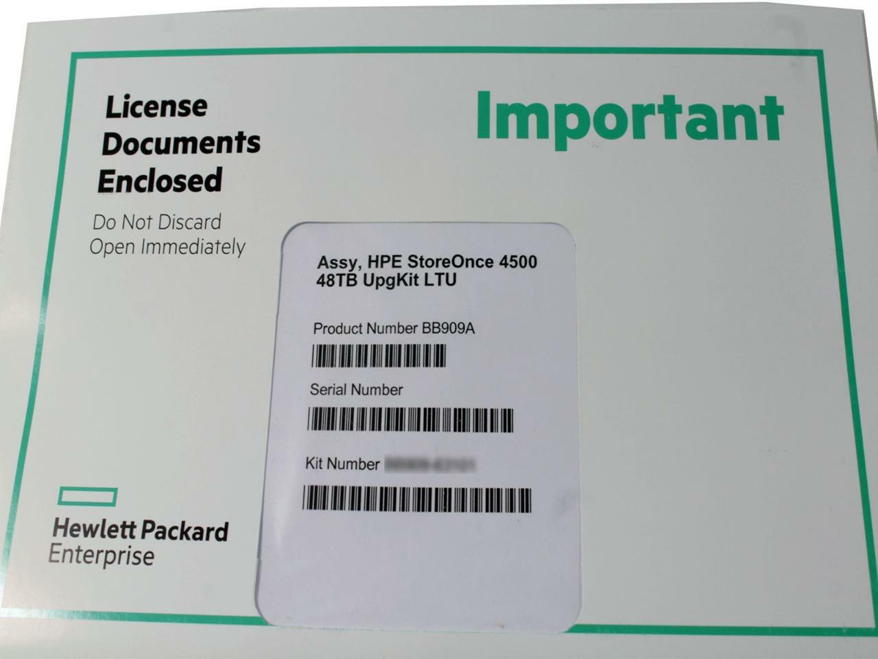 Genuine HPE StoreOnce 4500 48TB UpgKit LTU License BB909A BB909-63101