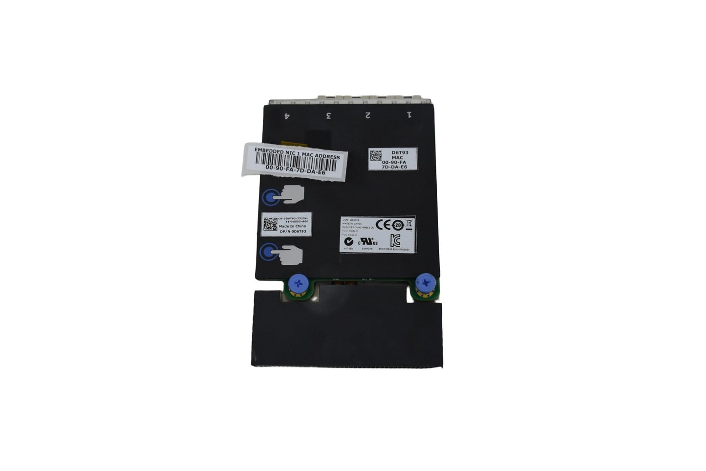 Dell Emulex OneConnect Quad-Port 10Gbps SFP RNDC Network Daughter Card D6T93