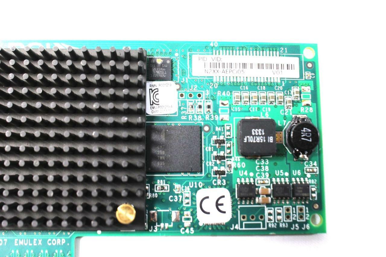 Cisco Emulex N2XX-AEPCI05 V01 Dual-Port 8Gb Fiber Channel Card w/2x 850nm SFP