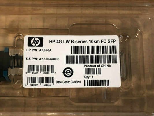 HP 4Gbps 4Gb Long Wave B-series 10km FC Fibre Channel SFP Transciever AK870A LW