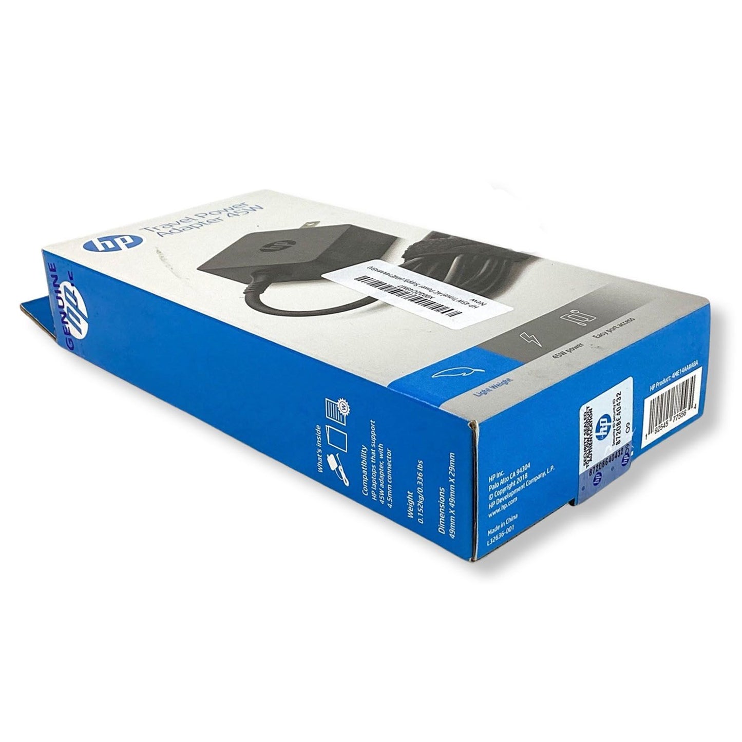 HP 4ME14AA#ABA Travel Power Adapter 45W 4.5mm Connector