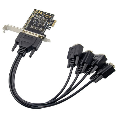 X-MEDIA XM-PEX-4S | 4-Port DB9 RS232 Serial PCI Express PCIe Card Breakout Cable