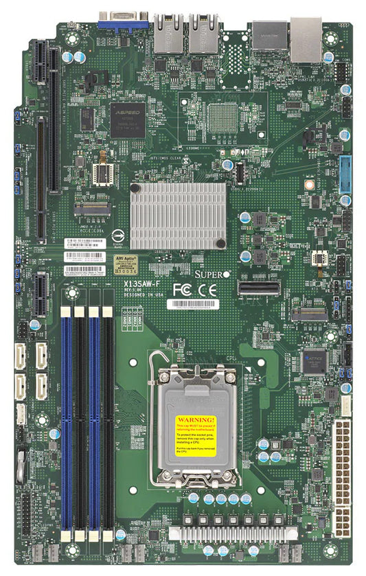 SuperMicro X13SAW-F Motherboard - WIO,UP,ADL-S Core,LGA1700,R680E,up to 150W