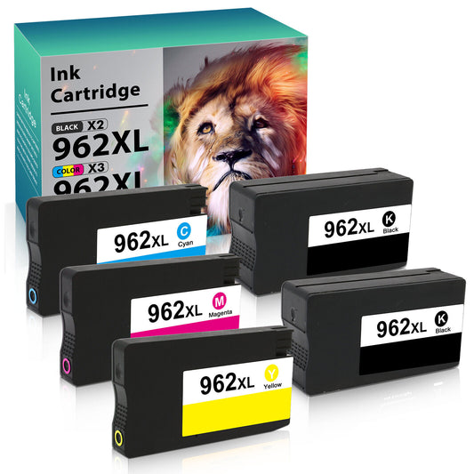 5PACK 962XL Value Ink Combo For HP OfficeJet Pro 9010 9015 9016 9018 9020 9025