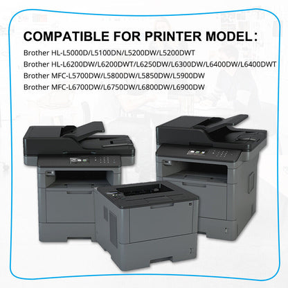 6 Pack DR820 Drum & TN850 Black Toner for Brother TN820 HL-L5000D MFC-L5800DW
