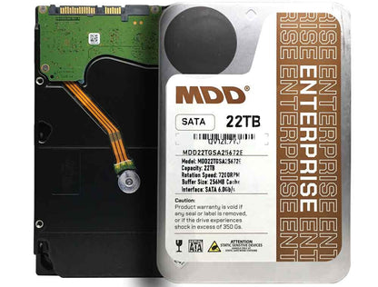 MDD 22TB 7200RPM 256MB Cache SATA 6.0Gb/s 3.5" Enterprise Hard Drive