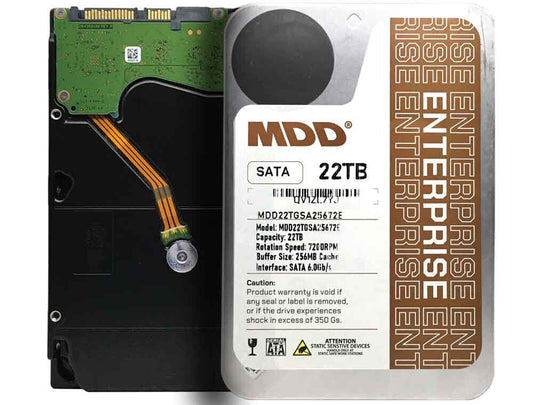 MDD 22TB 7200RPM 256MB Cache SATA 6.0Gb/s 3.5" Enterprise Hard Drive