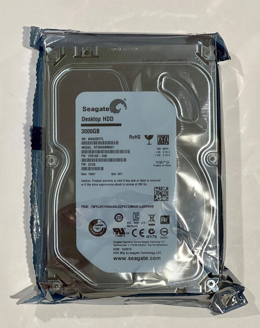SEAGATE DESKTOP HDD ST3000DM001 3TB 64MB CACHE SATA 6.0Gb/s 3.5" 7.2 K