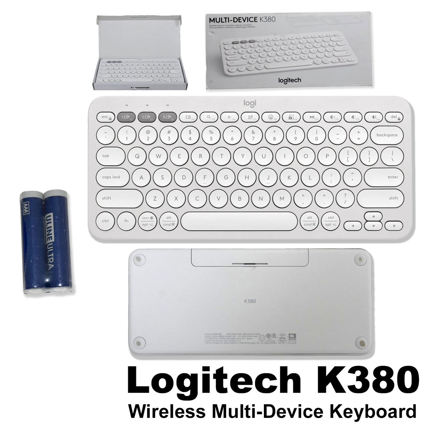 Logitech K380 Wireless Multi-Device Bluetooth Keyboard 78 Keys Off White QWERTY