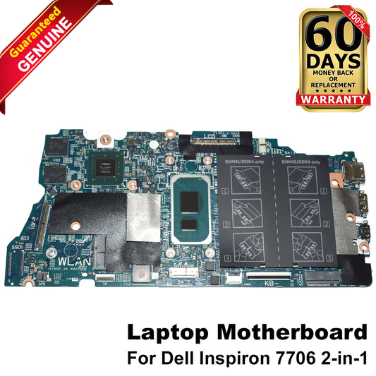 Dell Inspiron 7706 2in1 Motherboard i7-1165G7 2.8GHz Nvidia MX350 DDR4 P47D9