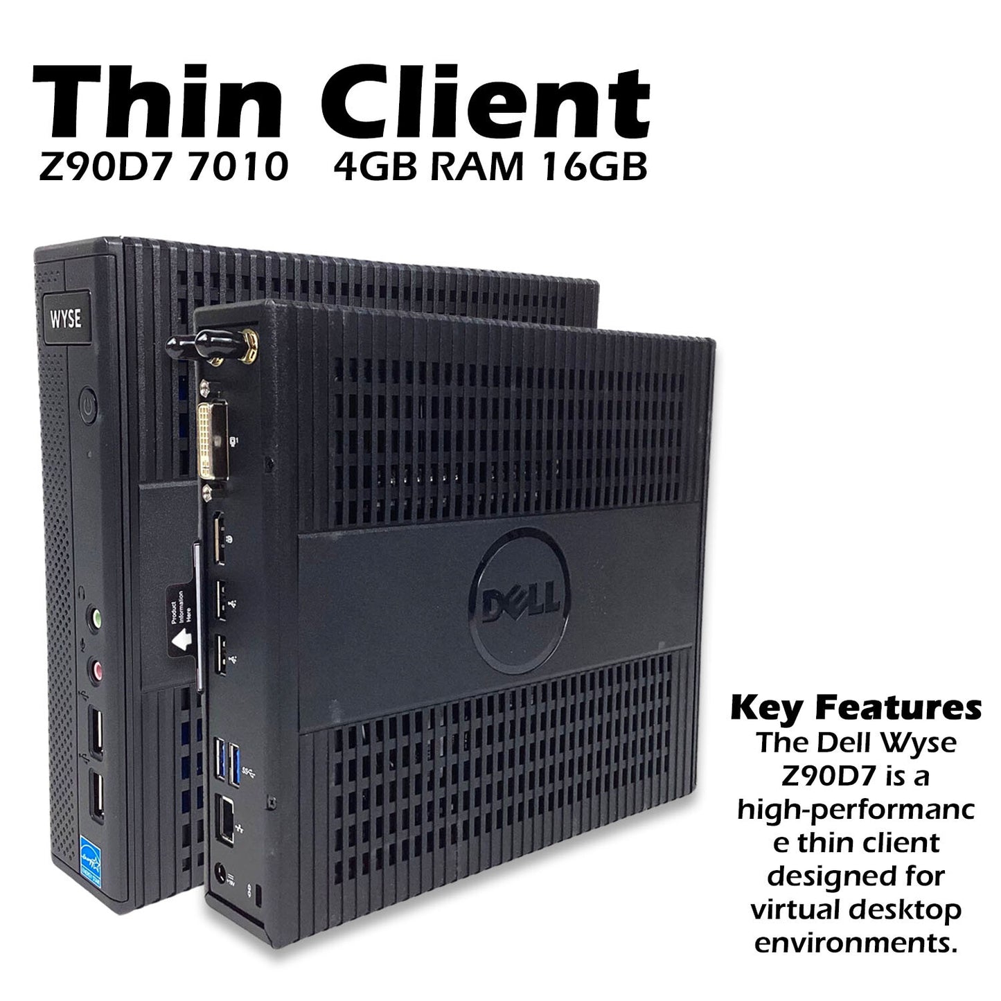 Dell Wyse Z90D7 7010 Thin Client AMD G-T56N 1.65GHz 4GB RAM 16GB RP25J