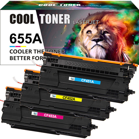 3PK Color Toner CF451A CF452A CF453A Compatible with HP 655A M681f M652dn M653dn