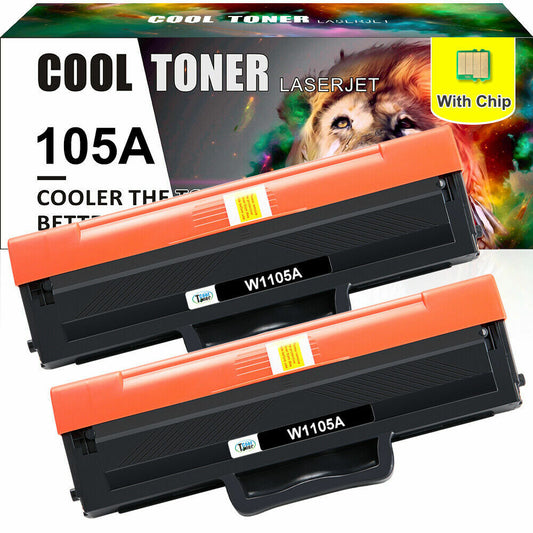 2PK W1105A 105A Toner Compatible with HP LaserJet MFP 137fnw 107a 107w 135a 135w