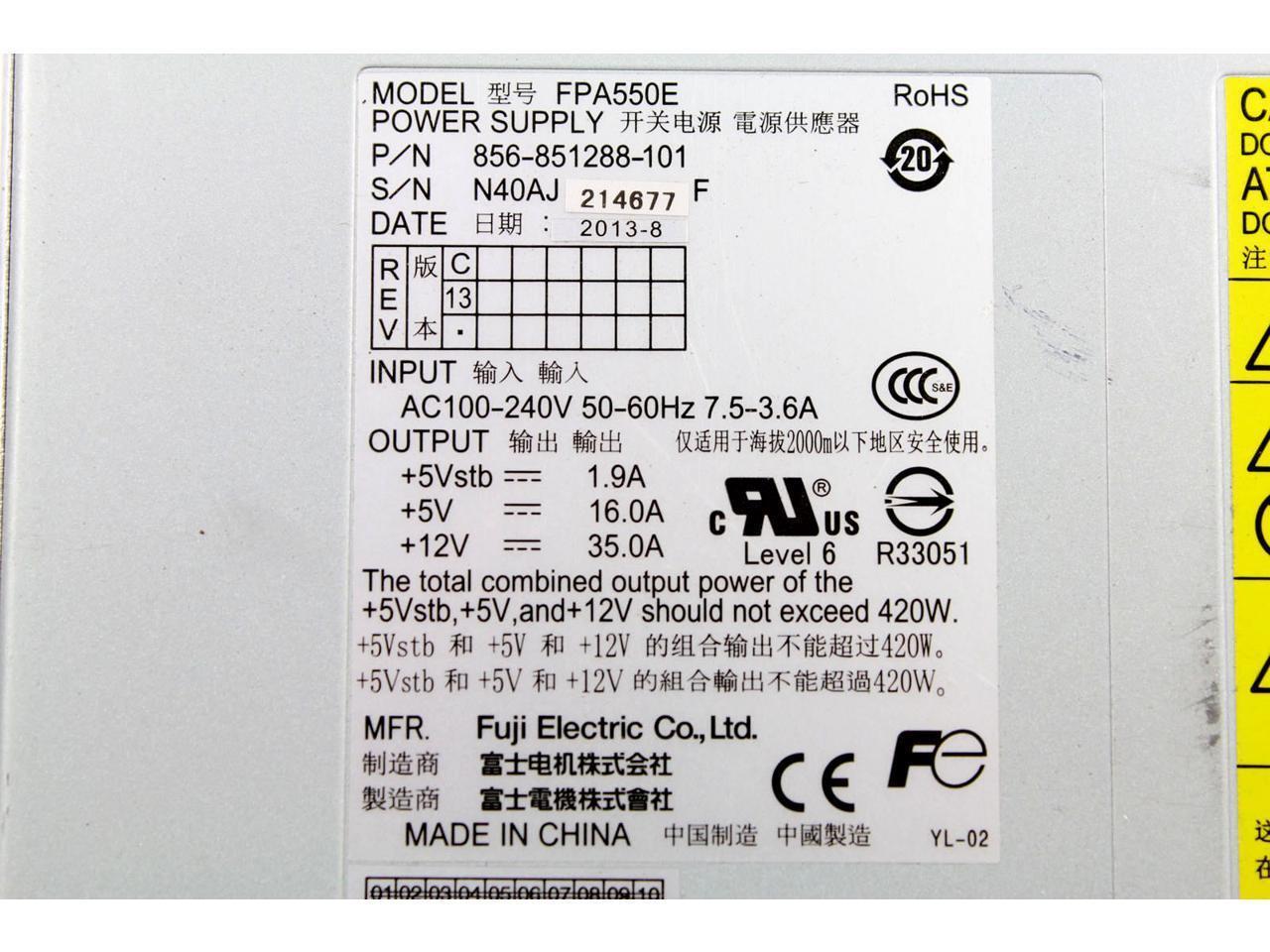 Dell EMC CLARiiON AX4-5 420W Power Supply FPA550E 856-851288-101 5FX5K