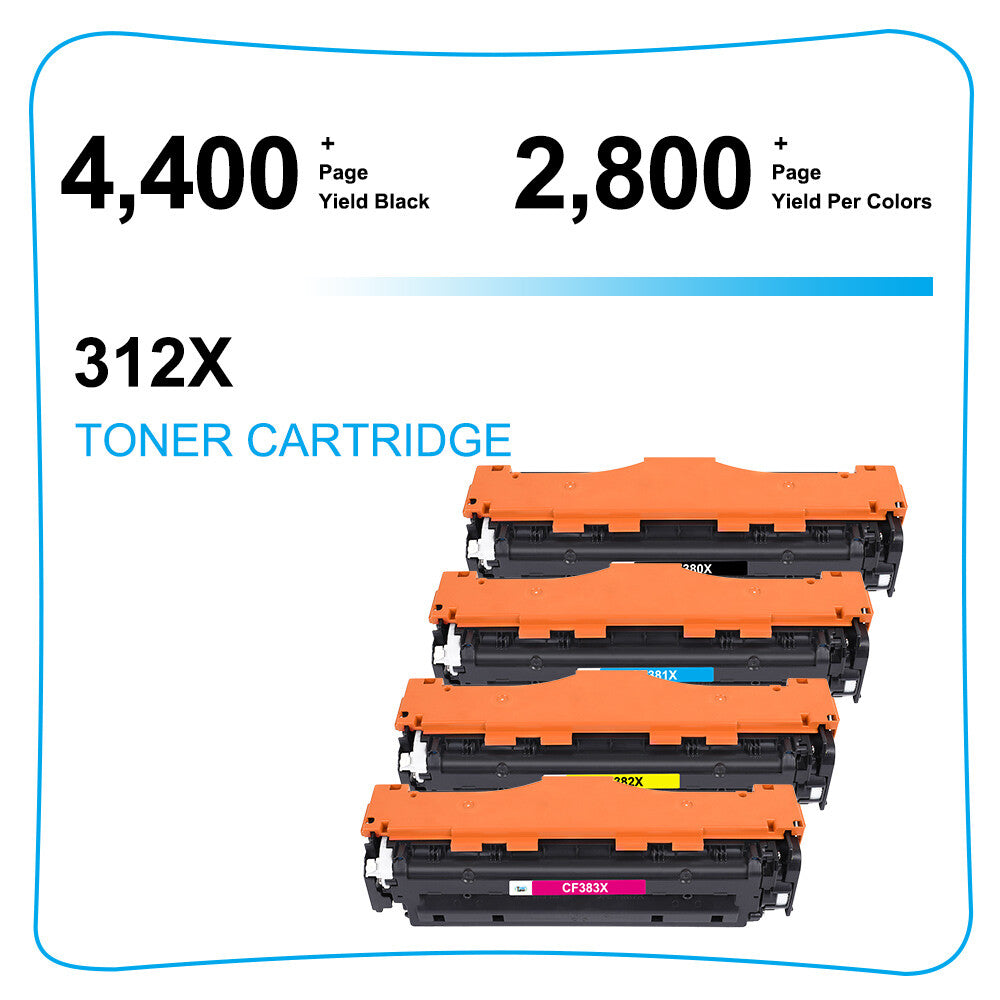 10x Compatible With HP 312A CF380A - CF383A LaserJet Pro MFP M476nw M476dn Toner