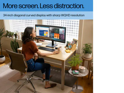 HP P34hc G4 WQHD USB-C Curved Monitor 34" WQHD (3440 x 1440) 48-100 Hz