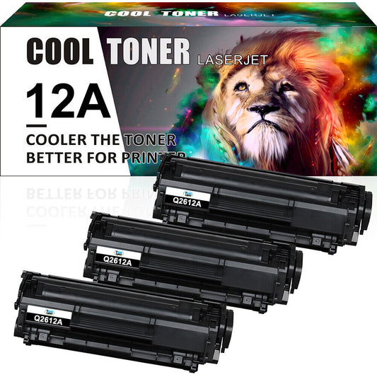 3PK Q2612A 12A Toner Compatible for HP LaserJet 1020 3052 3055 3030 3050 1022nw