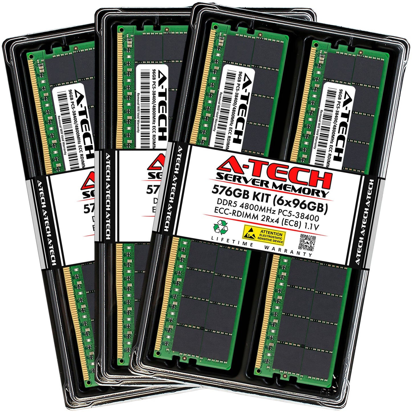 576GB 6x96GB PC5-4800 EC8 RDIMM Supermicro H13SVW-NT H13SVW-NT-OS1 Memory RAM