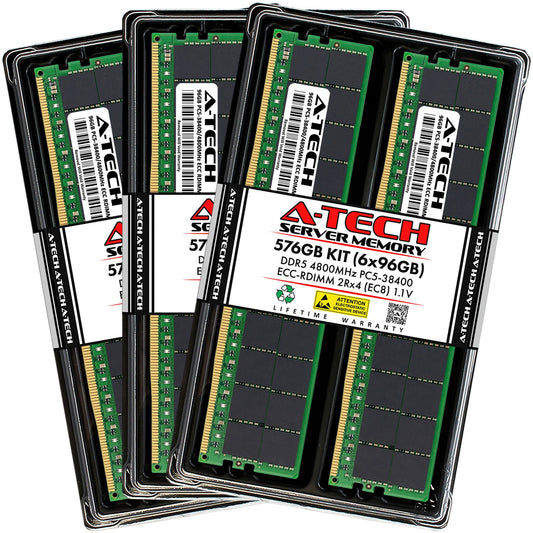 576GB 6x96GB PC5-4800 EC8 RDIMM Supermicro H13SVW-NT H13SVW-NT-OS1 Memory RAM