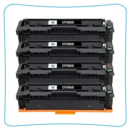 4PK CF500X Black Toner Compatible with HP 202X LaserJet M254dw M281cdw M281fdw