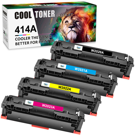 4PK Toner Compatible With HP 414A W2020A LaserJet M454dw M479fdw M454dn No Chip