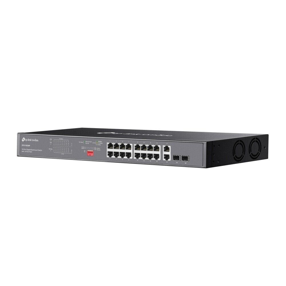 TP-Link DS1018GMP | Omada 18-Port Gigabit Unmanaged Rackmount Switch | 16* PoE+