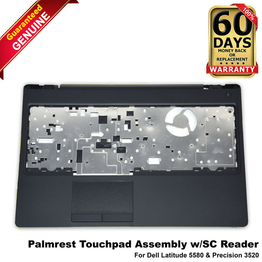 Dell Latitude 5580 Precision 3520 Palmrest Touchpad Assembly and SC Reader P9JJV