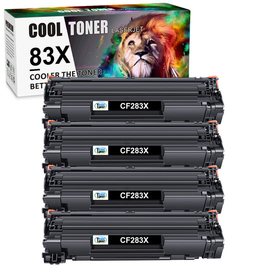 4PK Black CF283X 83X Toner Cartridge Compatible For HP LaserJet M225dn M225dw