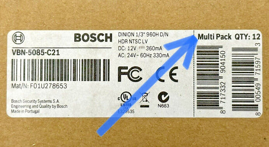 LOT of 12 Bosch VBN-5085-C21 AN 5000 960H Analog Indoor WDR Box Camera No Lens