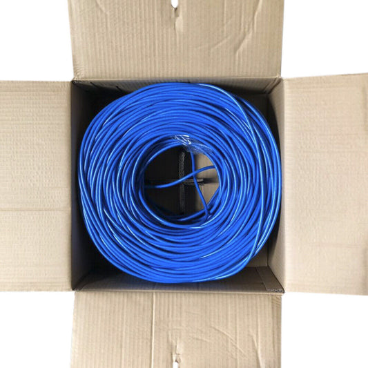 Cat6 1000Ft Cable 23AWG Solid UTP Ethernet Network Bulk LAN CCA Cable, Blue