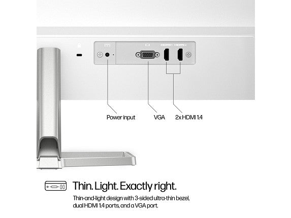 HP Series 5 27 inch FHD White Monitor - 527sw 27" FHD (1920 x 1080) 48-100 Hz